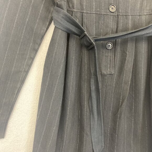Vintage‎ Romeo Gigli Shirt Dress Womens Italian 40 US 6 Gray Pinstripe Italy 90s - Picture 6 of 16